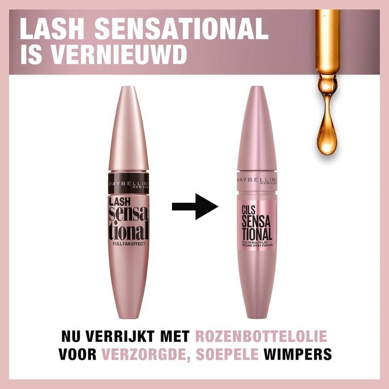 Maybelline Mascara Lash Sensational Lavable, Very Black, 9 gr