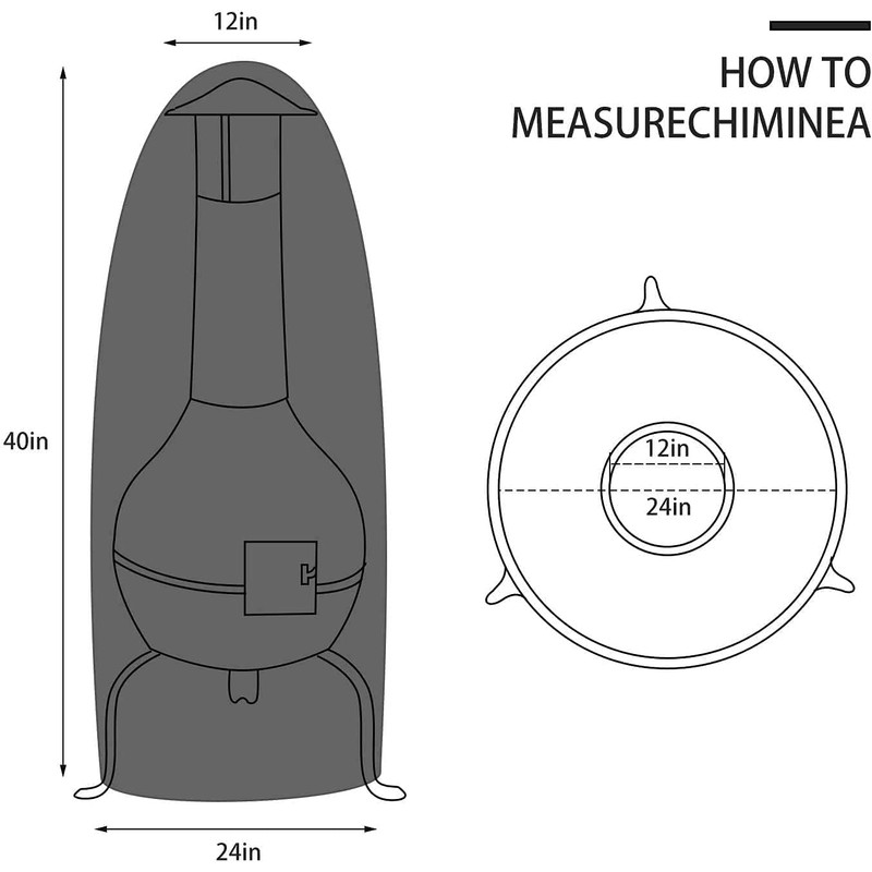 Kecugres Chiminea Covers Waterproof Durable Cover for Clay Chiminea, Protective