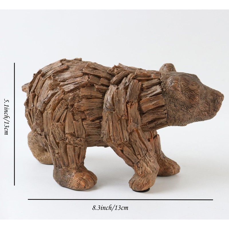 Hymmah Brown Bear Statue Home Decor Statue Rustic Home Decorations