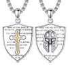 PELOVNY Armor of God Necklace 925 Sterling Silver Sword Pendant