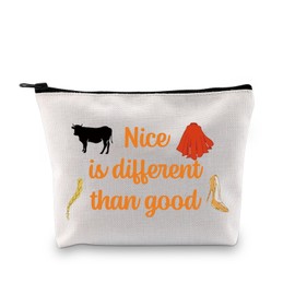 PXTIDY Nice is Different Than Good Broadway Musik-Kosmetiktasche Into The Woods Musikalisches inspiriertes Geschenk Into The Woods Merch, beige, Einheitsgröße