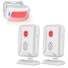 Greencycle Wireless Motion Sensor Doorbell，Business/Store Entry Alert Bell,900ft Range,16 Tones,4 Levels of Speaker Volume,Alarm Designed Specifically for The Elderly/Children,1SENSOR+2ALARM