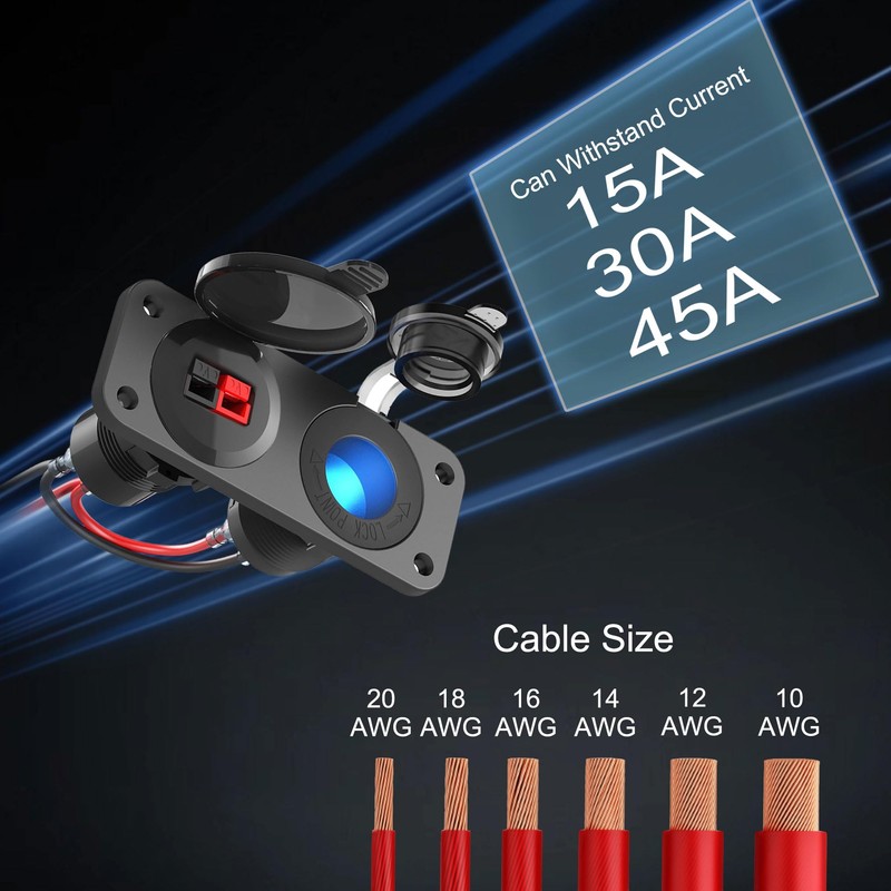 Anderson Connector 45 Amp PP15 to 45,Waterproofwith a Weather Tight