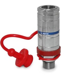M22x1.5 Male Push Pull Valve Breakaway Hydraulic Quick Coupler (TL96) with Dust Cap Replaces AL166181, AL112951, AL119348, AL170665