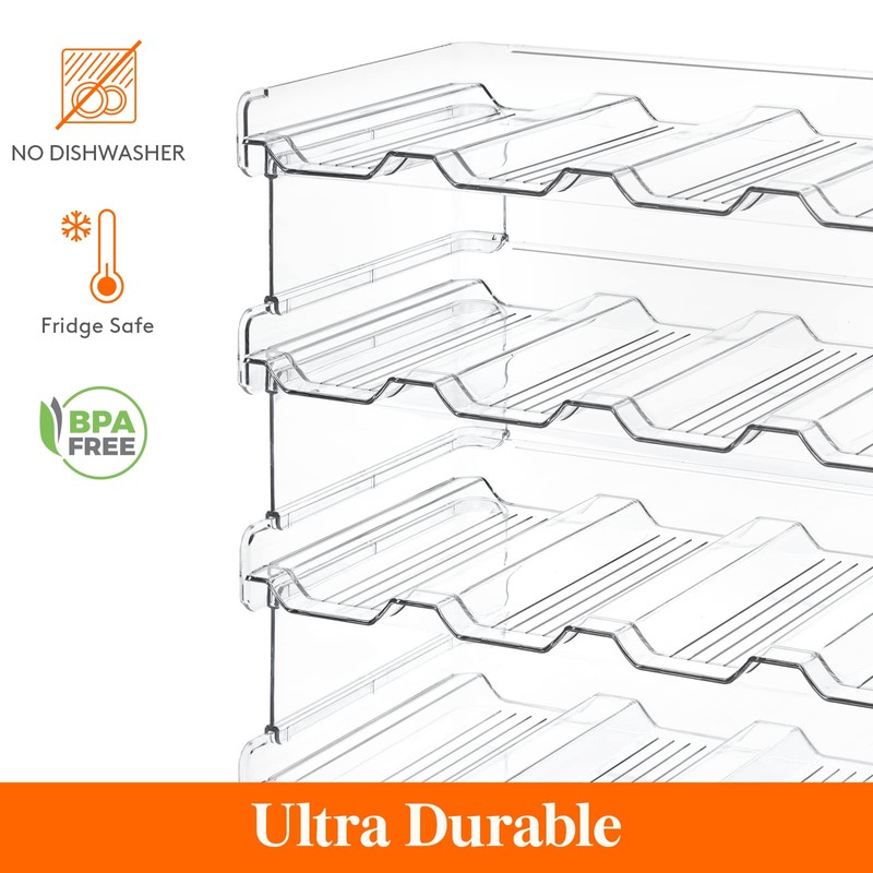 Lifewit Stackable Water Bottle Organizer for Cabinet, Plastic Bottle Holder