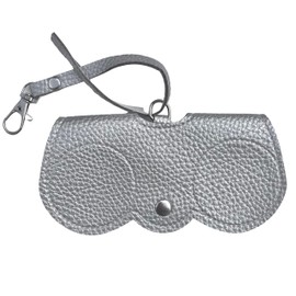 Nounex21 - Premium Sunglasses Protective Case, Portable Glasses Case, Fashion Sunglasses Holder, Soft PU Leather, 12 Colors, silver