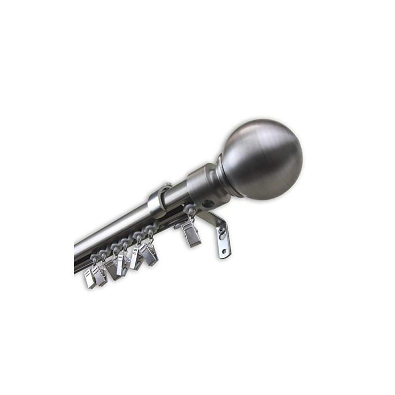 Rod Desyne Ball Cordless Traverse Rod 36-72" - Brass Nickel