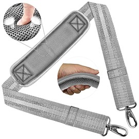 ZINZ Shoulder Strap, 58 Inch Universal Adjustable Shoulder Strap, Durable Ventilated with Metal Swivel Hook for Luggage, Duffel, Camera Bag, Laptop Bag, Travel Bag, Sports Bags, Grey Silver