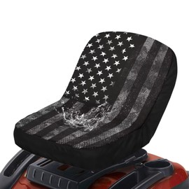 SEANATIVE American Flag Riding Lawn Mower Seat Cover Waterproof Tractor Cover with Mesh Pockets Durable Universal Tractor Outdoor Seat Cover Accessories