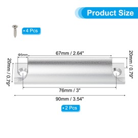 PATIKIL Window Sash Lift Handle 3", 2 Pcs Aluminum Alloy Finger Pulls Hole Center Cabinet Drawer Push Pull Handle with Screw for Sliding Window Home Kitchen Closet, Silver