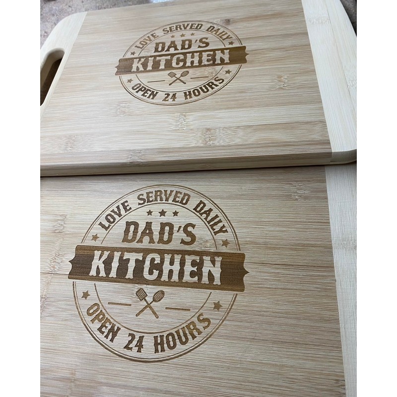 Kitchen Cutting Board Engraved - 13.5" x 9" - Bamboo