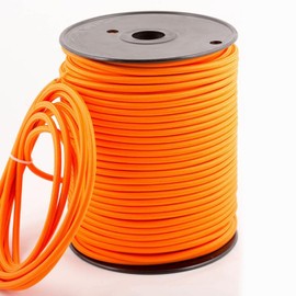 3 Core Round Cable 5m / 16.4ft Vintage Italian Style 7mm Braided Electrical Cable with Earth Wire, 0.75mm Antique Lighting Flexible Fabric Cord, DIY Pendant Light, VDE Certification (5Meter - Orange)
