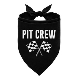 Pit Crew Dog Bandana, Race Car Flag Dog Bandana, Checkered Dog Bandana, Pet Dog Triangle Scarf, Black Dog Bandana, Funny Cute Dog Bandana, Dog Bandana for Small Medium Dogs (C17)
