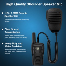 Handheld Speaker Mic 1 Pin 2.5MM Remote Shoulder Speaker Microphone for Motorola Walkie Talkie Two Way Radio Cxt195 PX655 Cx112 PX650 ACXT1035r ACXT145 ACXT545 MD200TPR MH230R,3.5mm Audio Jack