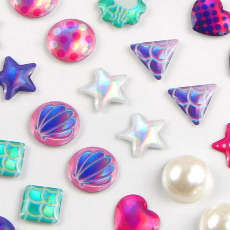 AUGSUN 240 Piece Sticker Earrings 3D Gems Girls Earrings Self-Adhesive