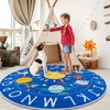 Round ABC Kids Rug,5.2 Ft Soft Circle Alphabet Playroom Rug,Washable
