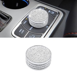PIFOOG Grand Cherokee Accessories for Jeep 2011 - 2022 Bling 4WD Control Knob Cover Decals Center Console Button Cover Car Interior Decoration Trims Crystal 1PC