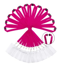 Breakaway Lanyards with ID Badge Holder&Breakaway Clasp Neck Strap for Schools, Cruise, Office, Kids (Rose Red, 12 Pack)