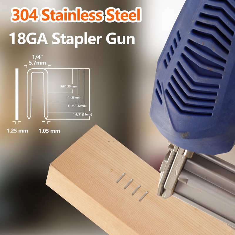 SITLDY 304 Stainless Steel 18 Gauge 1/4 Inch Narrow Crown
