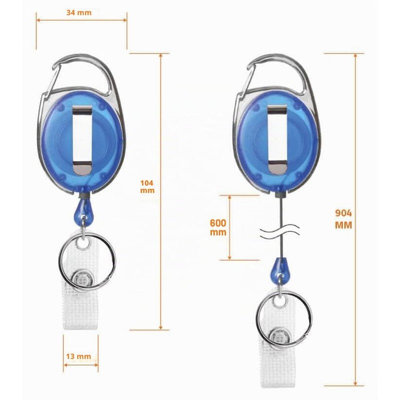 Karteo Yo-yo ID Badge Holder Extendable Blue [Pack of 1]