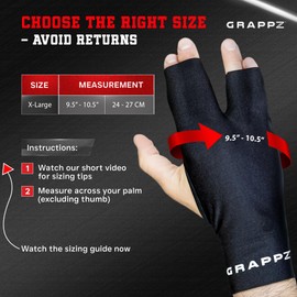 Grappz Finger Support Athletic Compression Gloves – Athletic Buddy Tape & Trigger Finger Splint Alternative – Finger Sleeve & Brace, Arthritis Pain Relief & Joint Stabilizer for All Sports, Unisex XL