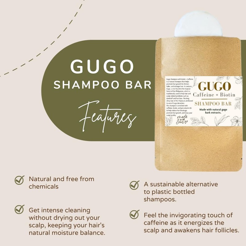 Nature Skin Shop Gugo with Biotin + Caffeine Shampoo Bar