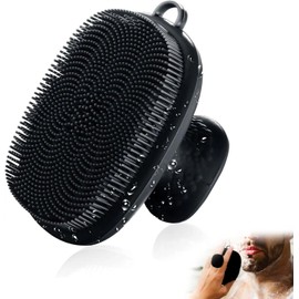 Cepillo de limpieza facial de silicona para hombres, cepillo de limpieza facial de silicona, cepillo de lavado facial manual impermeable, limpieza de la piel, cepillos faciales para limpieza y exfoliación (negro)