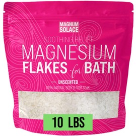 Magnesium Flakes for Bath - Magnesium Chloride Flakes Organic Pure - Unscented, 10 LBS