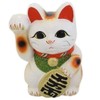 Made in Japan Lucky Cat 7.5'' Tokoname Porcelain White Maneki