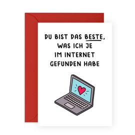 Central 23 Funny Anniversary Card for Men Women - 'Best What I Ever Found on the Internet' - Virtual Couple - LDR - Friends - Valentine's Day Card for Boyfriend Girlfriend