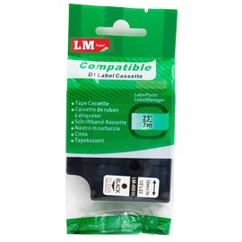 LM Tapes - Premium LM-45010 1/2" Black on Clear Label Maker Tape, Compatible with Dymo 45010 D1 Label Tape 12mm