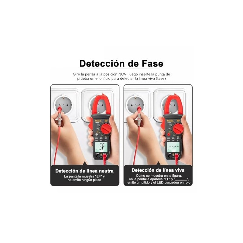 Kit Multímetro 4 in 1 con Pinza, Detector Voltaje y