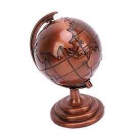 BAOFUYA Vintage Rotating Model Alloy World Globe with Metal Stand,Antique Globe Mini World Globe World Globe Mini Antique Globe Educational Geographic Desktop Decoration for School