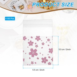 PATIKIL Cookie Treat Bags, 2" x 2" 100 Pcs Clear Self Sealing Bags Matte OPP Bakery Packaging for Biscuits Popcorn Party Favors Weddings