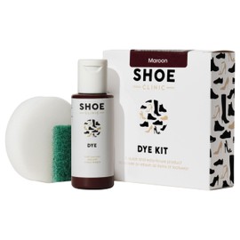 Shoe Clinic Shoe Dye Kit (Maroon) - Restores The Colour of Leather, Suede, Nubuck, Fabric, Satin, and Canvas Footwear | Complete Shoe Dye Kit