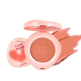 aopoka パウダーチーク ナチュラル 内側から滲むように発色 血色感高密着 高発色5色 長持ちナチュラル 立体浮彫デザイン微細パール配合 毛穴カバーふんわり密着 透け感メイク鏡付き #5オレンジ