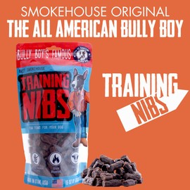 Bully Boy's Famous Beef Training Nibs Dog Treats | Free from Wheat, Corn, Soy, or Gluten | USA Sourced Ingredients | with Smokehouse Beef | Made in Utah | 15 oz - 1 Pack