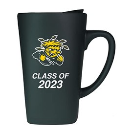 Wichita State University Class of 2023 16oz Soft Touch Ceramic Travel Mug with Lid - Black