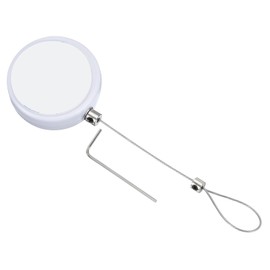 PATIKIL 1.5m / 4.9Ft Retractable Remote Control Tether, Round Security Remote Cable Lock Adjustable Cable Leash Length for TV Remote Control Gaming Controller, White