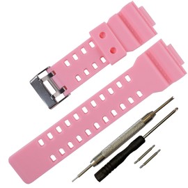 16mm G-Shock replacement watch bands for Casio G-Shock GLS-8900/GW-8900/GA-110/GA-100C/GA-120/GD-110/GLS-100 (Pink)