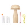 Wmzjnljy Wood Darning Mushroom Darner Mushroom Needle Thread Set with
