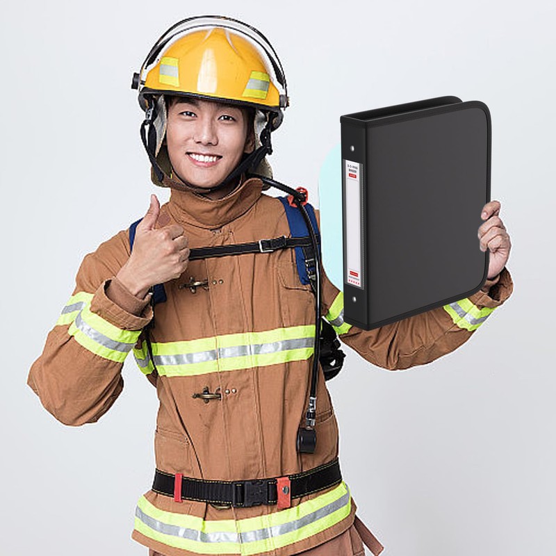 ZOOPIP Fireproof 3 Ring Binder with Zipper, 1.5 Inch D