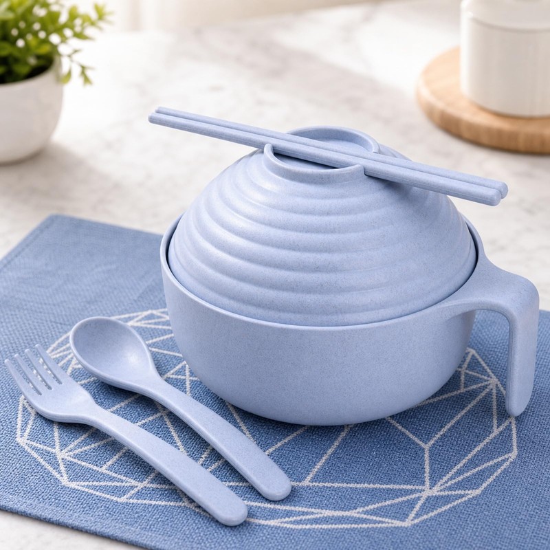 Syaonrst Microwave Ramen Bowl with Utensil Box - 1 Set