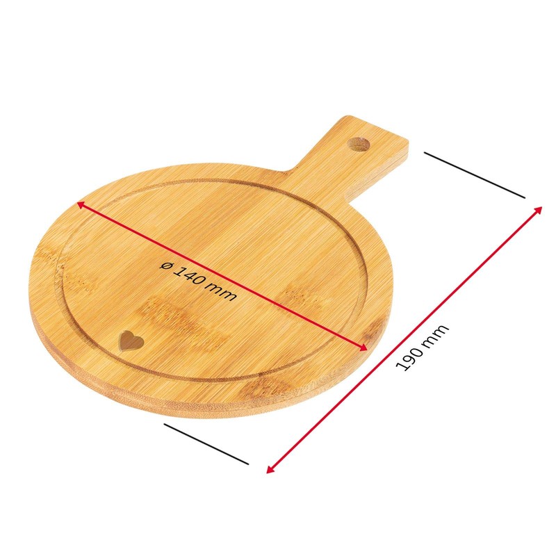 Westmark 4 Serving Boards/Bamboo Plates, with Motif, Handle and Juice