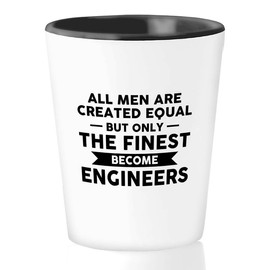 Luxe Gifting Mechanical Engineer Shot Glass 1.5oz -Men Equal The Finest Engineers - Car Enthusiast Car Lover Men Father's Day Driver Repairmen Metal Worker Husband Car Collector