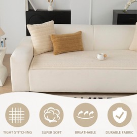 ZQFFB Washable Pet Couch Cover Non-Slip Sofa Covers for Dogs Pet-Friendly Soft Sherpa Dog Couch Protector Mat for Sectional Sofa