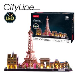 3D Puzzle - Paris Led | 3d Puzzles For Kids And Adults | Model Kits For Adults To Build | 114 Pieces | Model Kits For Kids 8 Years Up | 3-d Puzzles 4 Monuments