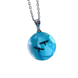 MlilAura Taylor Merch TS - Collar de regalo musical para fans de cantante, regalo de Taylor para novia, amiga, hija, 1989, amante, álbum de reputación (1989-azul cielo nube blanca y pájaros), Acero de titanio, Resina