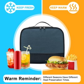 ZM-YOUTOO Lunch Box for Men - Reusable Lunch Bag Men Adult Women- Insulated LunchBox for Office Hiking Camping (Navy Blue)