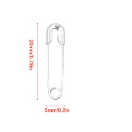 Ruidee 500 Pieces Safety Pins 20mm Small Sewing Pins Metal Mini Safety Pins for Home Office Art Craft Jewelry Making (XBZ/Silver)